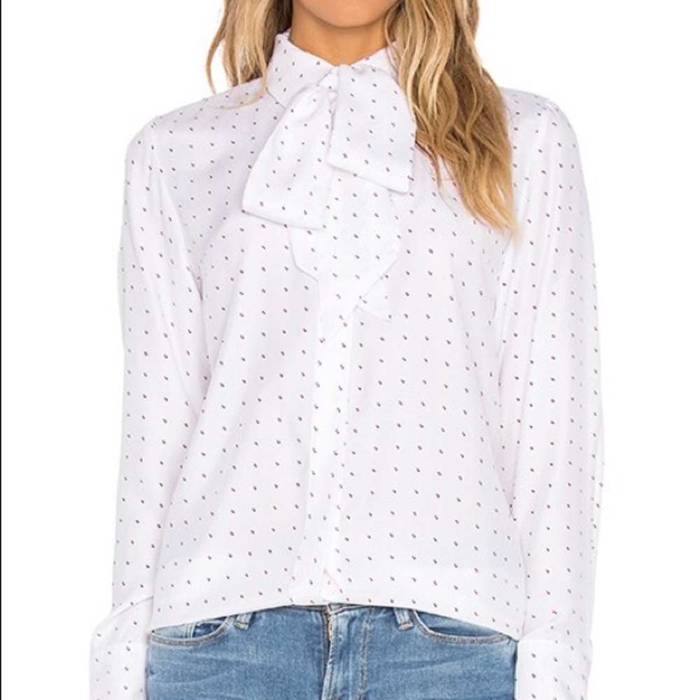 FRAME Denim Blouse in Blanc Dot